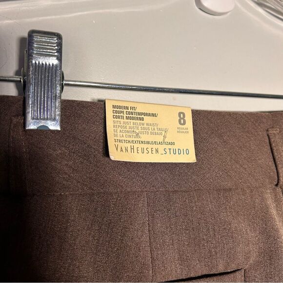 Van Heusen Studio Modern Fit Women's Dress Pants Brown Sz.8 - Picture 3 of 7